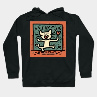 Funny Keith Haring, cat lover Hoodie